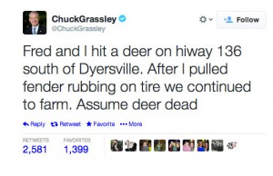 chuck grassley worst celebrity tweets deer