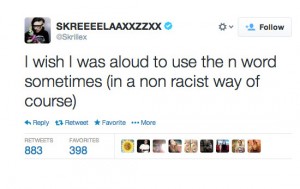 skrillex n word tweet stupid funny