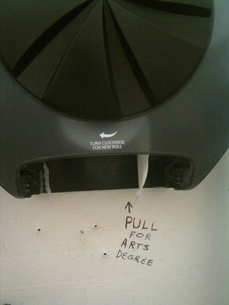 funny bathroom graffiti toilet paper degree