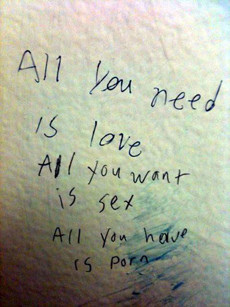 funny bathroom graffiti need love sex war