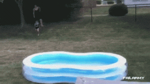 funny gif pool dive fail girl