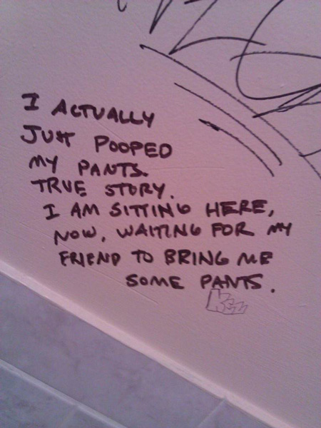funny bathroom graffiti pooped pants poem