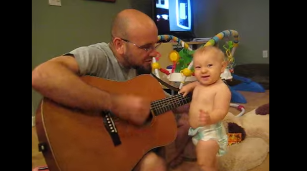 funny baby video rocks out